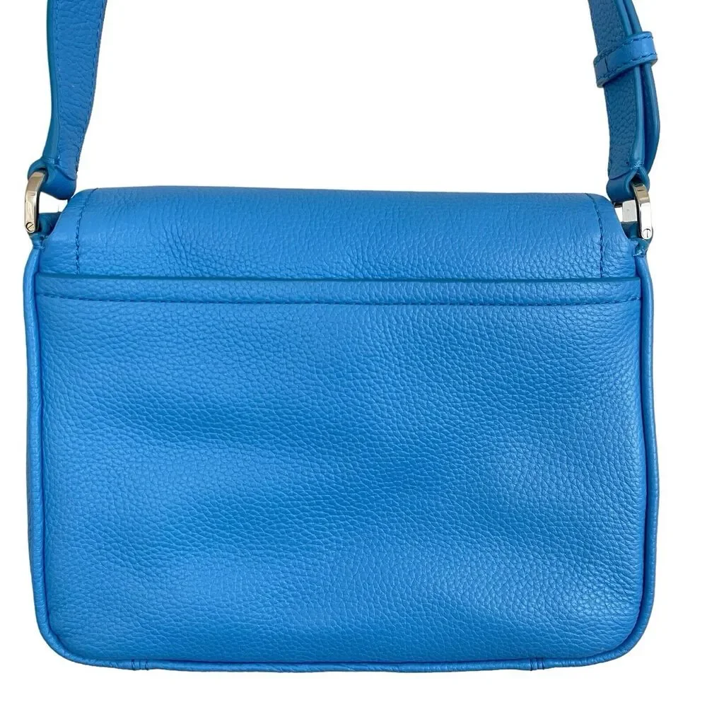 Kate Spade Run Around Large Flap Crossbody Blue Tidepool Leather PXR00404
